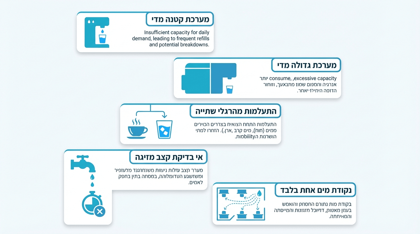5 טעויות נפוצות בבחירת מערכת מים למשרד