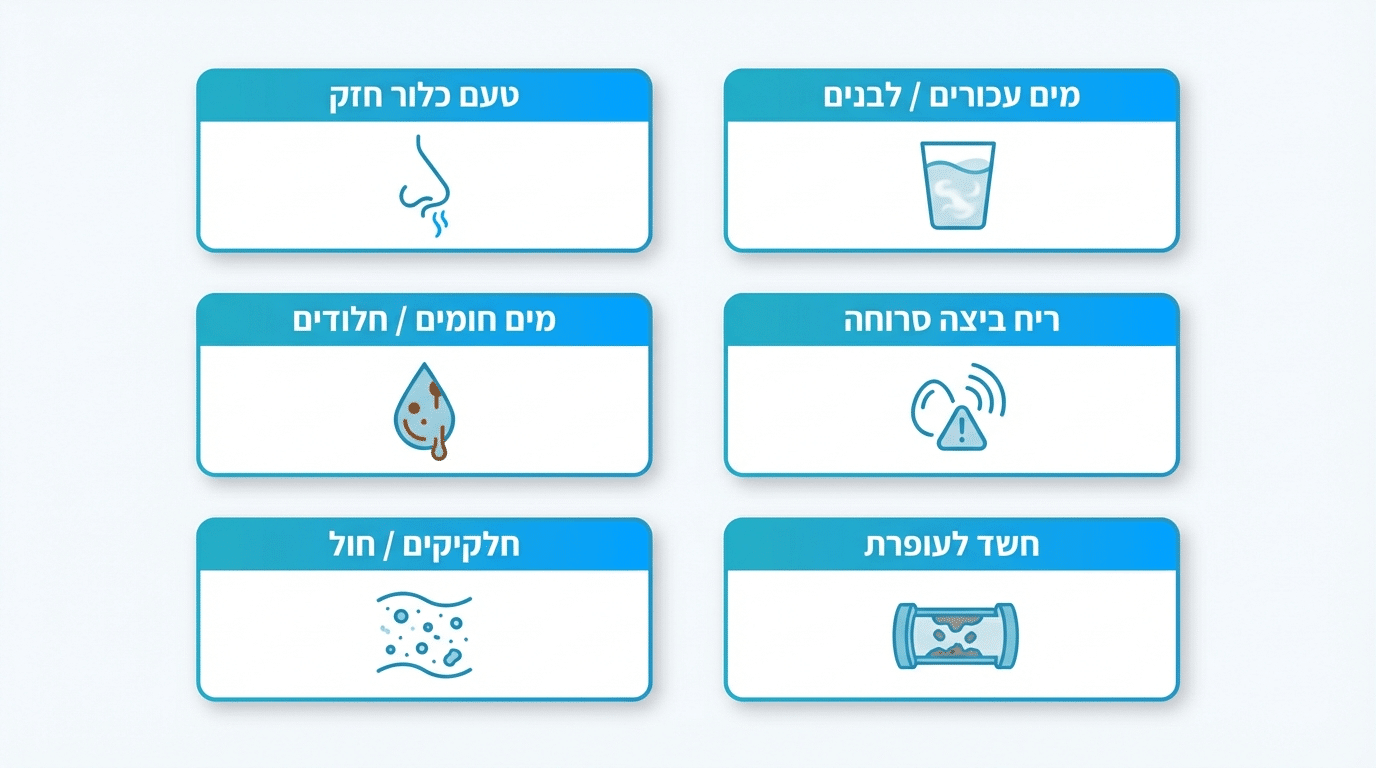 מים עכורים וחלודים - תסריטים ופתרונות