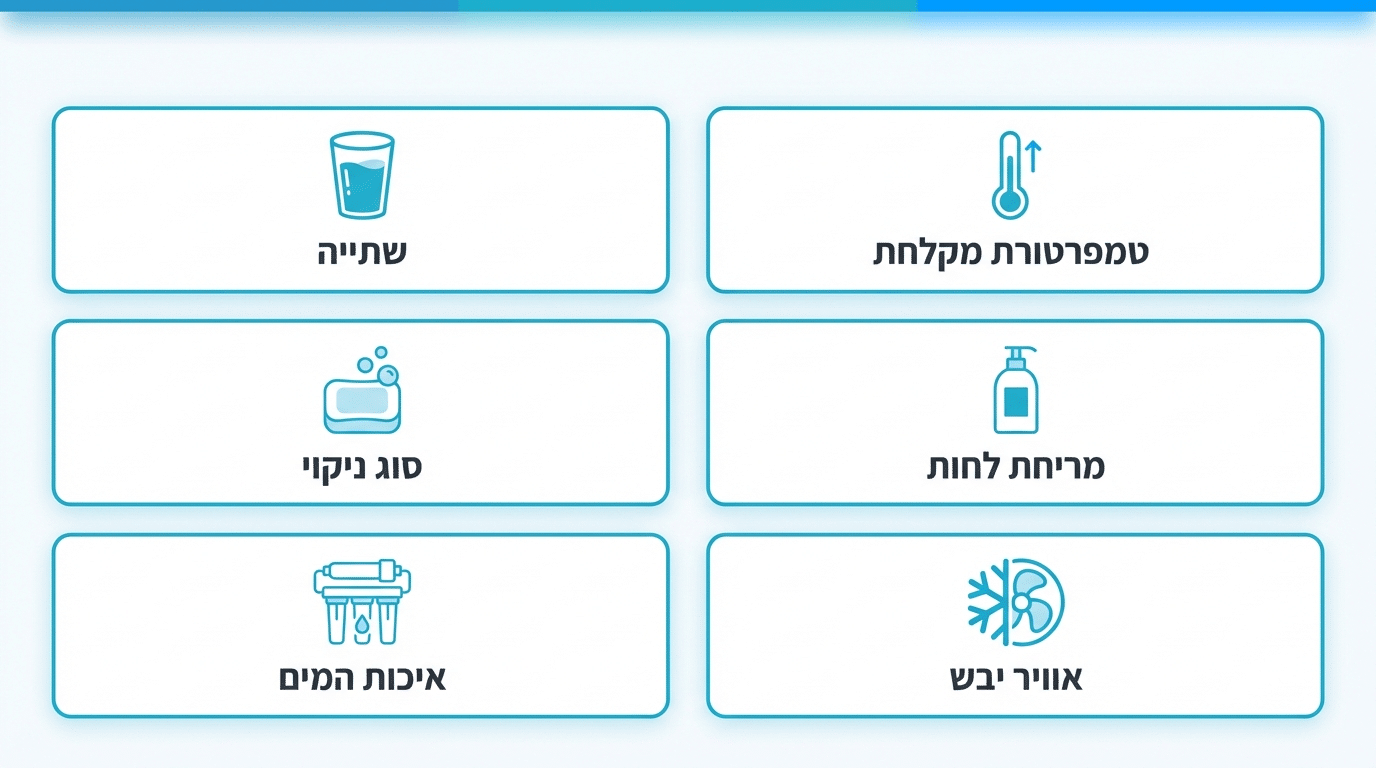 השוואה - מה משפיע יותר על לחות העור
