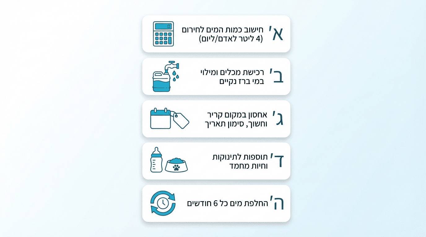צ'קליסט מוכנות מים למשפחה