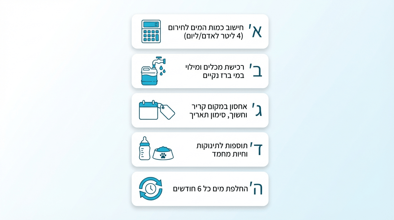 צ'קליסט מוכנות מים למשפחה