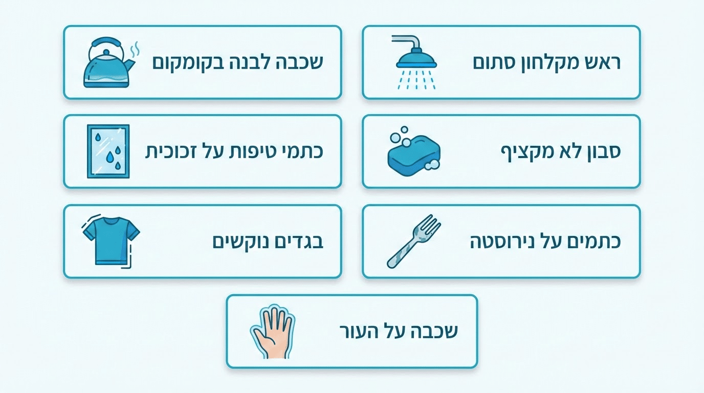 איך מזהים מים קשים - 7 סימנים בולטים בבית