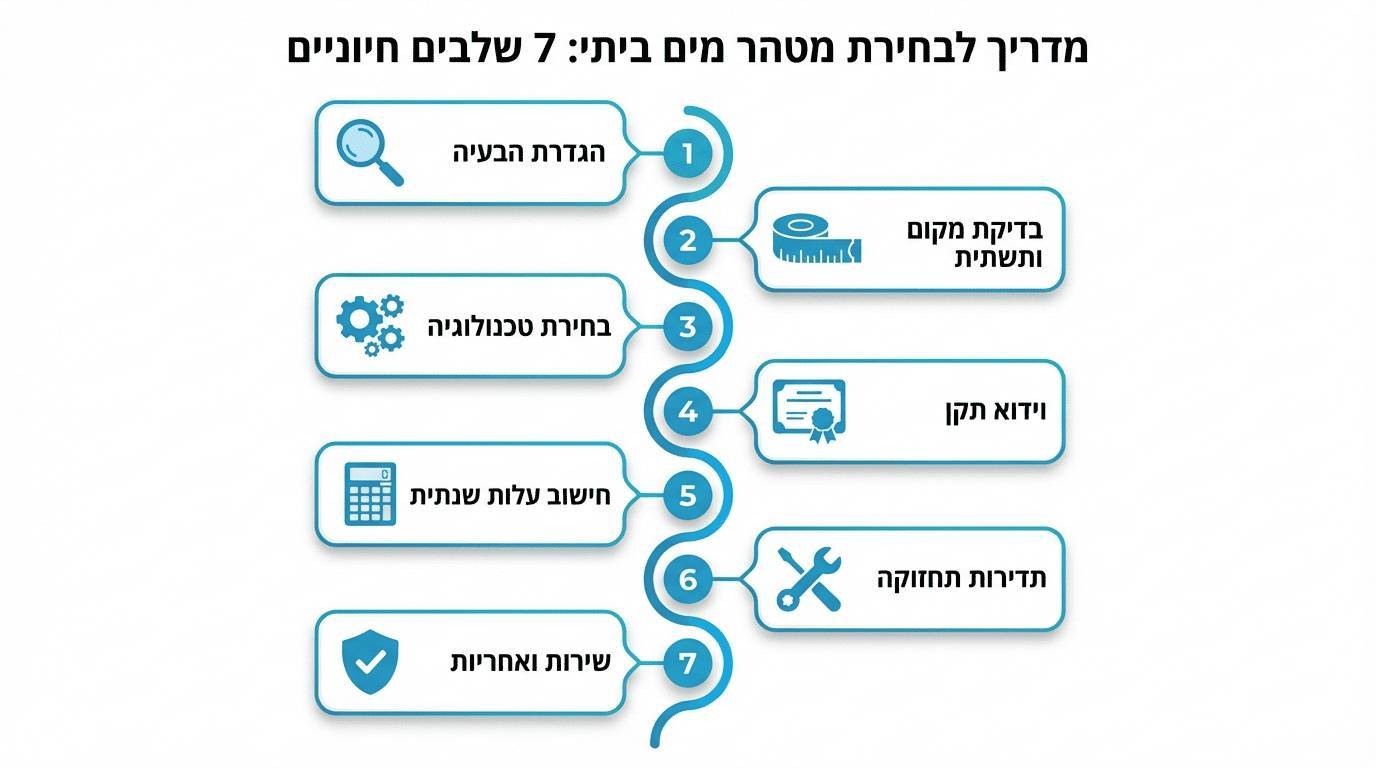 שבעה צעדים מעשיים לבחירת מטהר מים - מי רווה