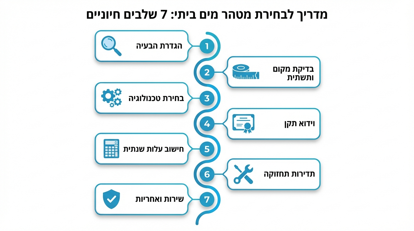 שבעה צעדים מעשיים לבחירת מטהר מים - מי רווה