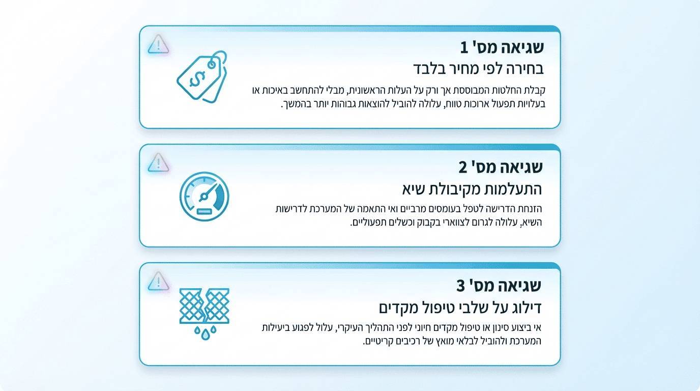 טעויות נפוצות בבחירת מערכת מים לעסקים