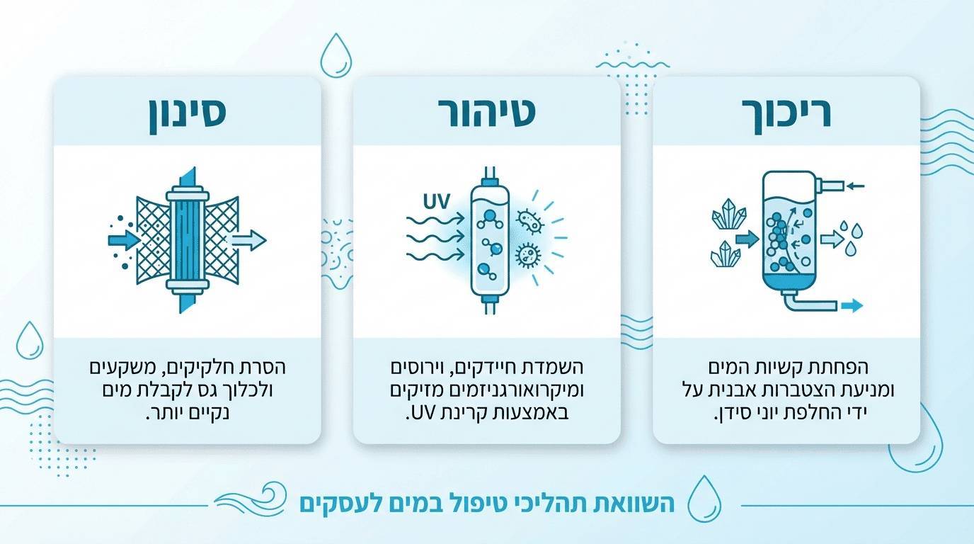 מדריך לבחירת מערכות מים לעסקים ופתרונות טיהור מים מתקדמים לתעשייה