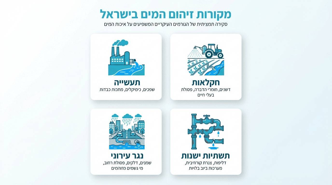 מה גורם לזיהום מים בישראל