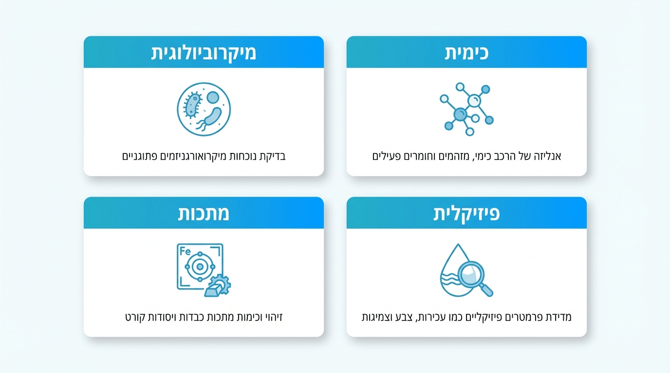 בדיקות איכות מים - סוגי בדיקות וכיצד לקרוא תוצאות