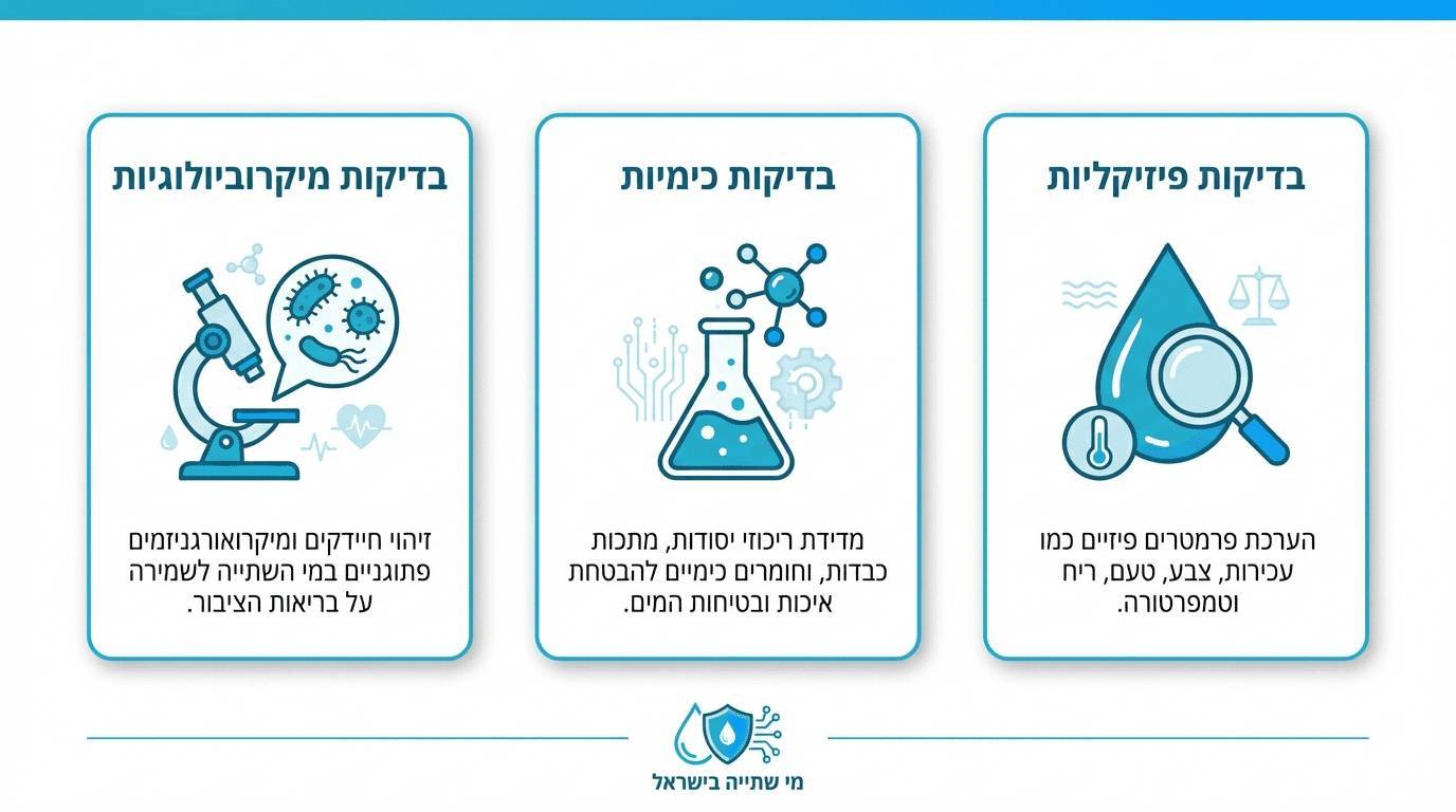 אילו בדיקות מים מבוצעות בפועל בישראל