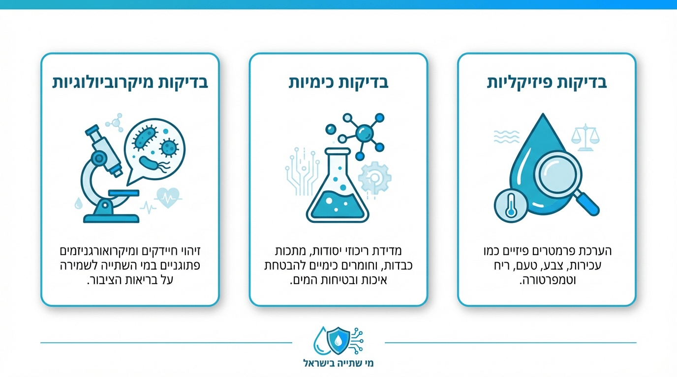 אילו בדיקות מים מבוצעות בפועל בישראל