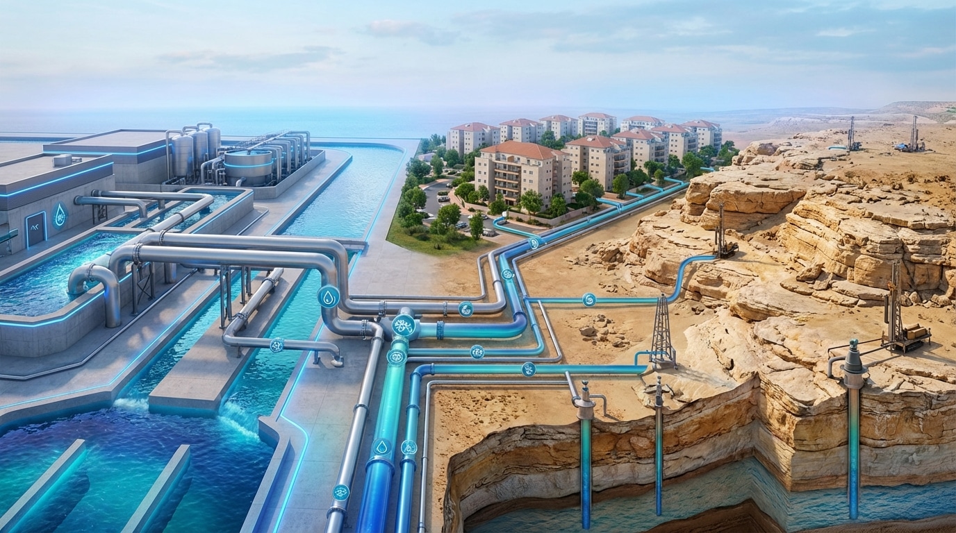 למה קושי מים משתנה בין ערים ושכונות בישראל - מפת מקורות מים